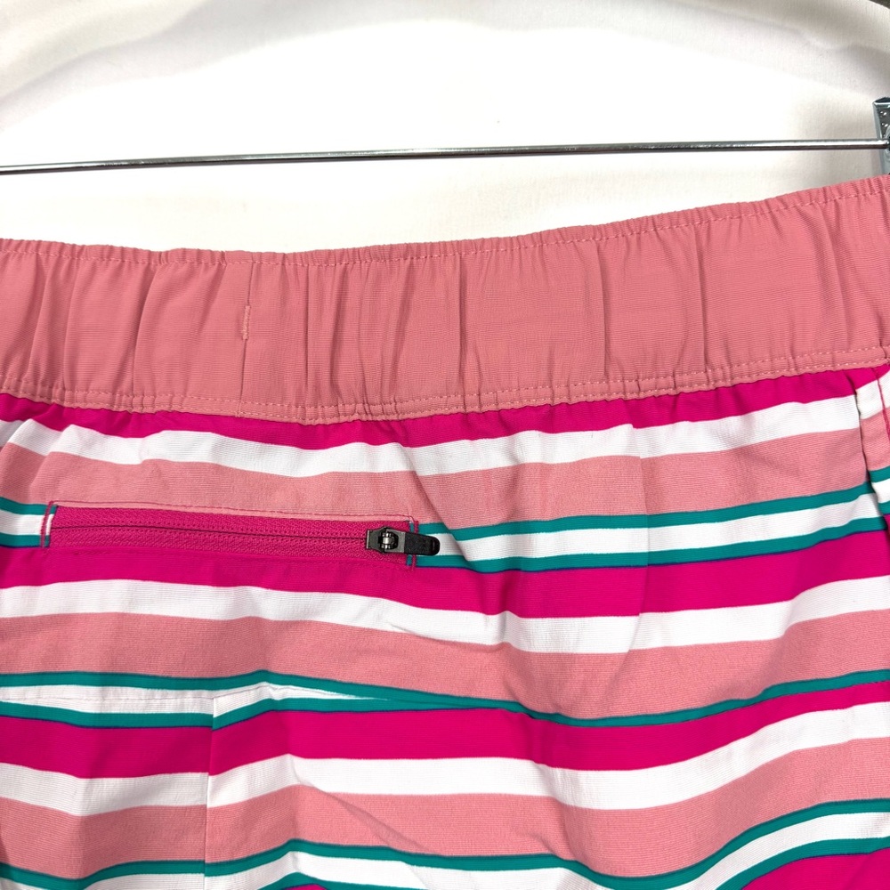 NEW The North Face Women’s Sz M Nylon Water Shorts Swimwear Striped Pink Unlined - Picture 5 of 11